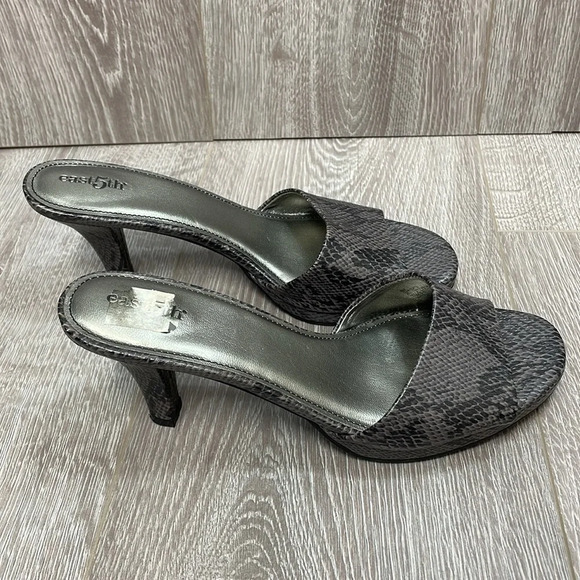 East 5th Slip On Sandal Heeled Reptile Snakeskin Print 8M - Picture 3 of 13